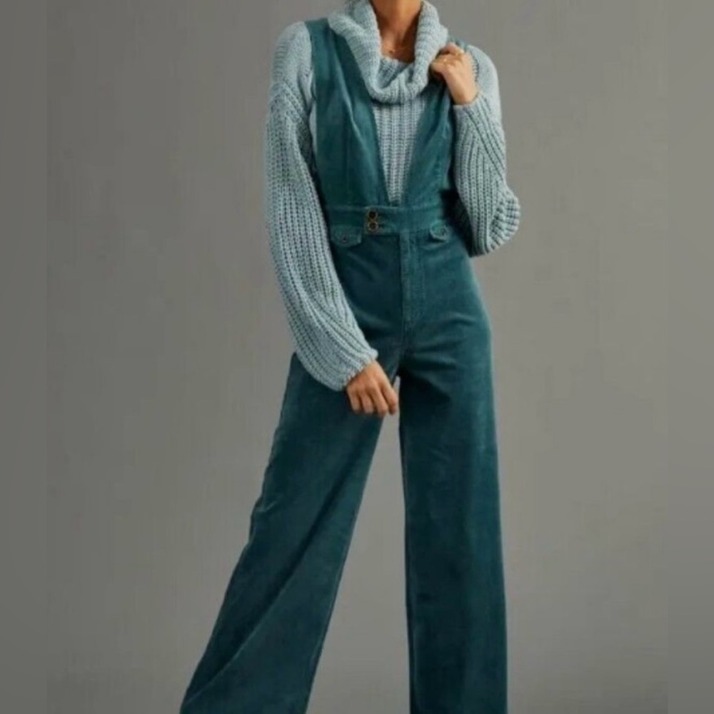 PILCRO SIZE 32 CORDUROY OVERALL - GREEN